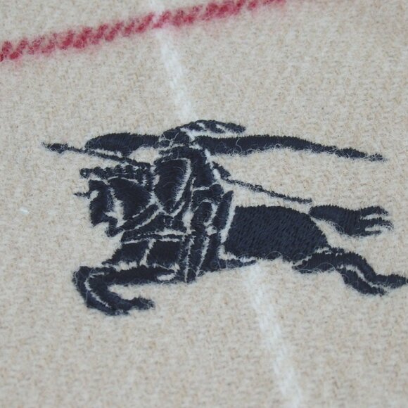 Authentic BURBERRY Check pattern blanket scarf wool [Used] - Picture 2 of 6